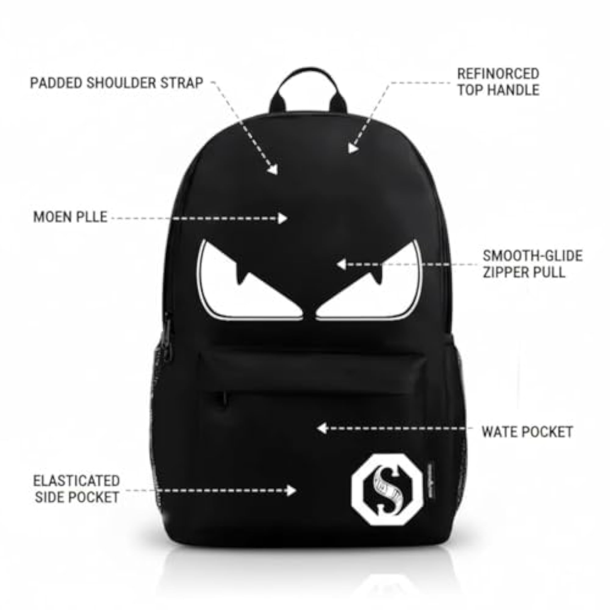 Black Canvas Minimalist Backpack, Durable and Stylish